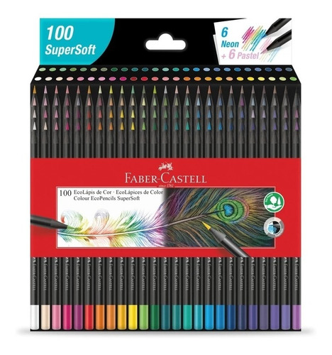 Lapices Faber Castell Supersoft 100 Colores Mina Extra Suave