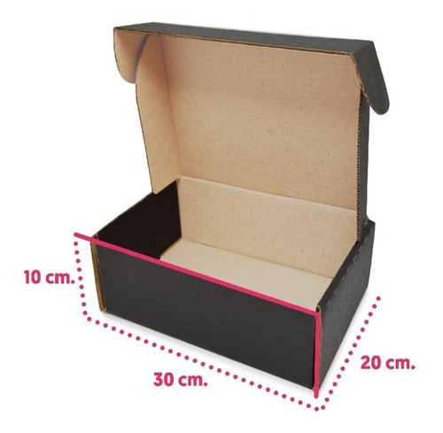 100mailbox 20x30x10 Caja De Envio Carton Negro Personalizada