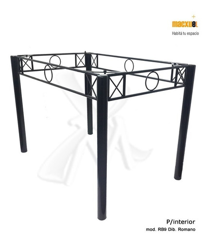 Imagen 2 de 4 de Mesa 120x80 + 4 Sillas De Hierro Forjado Cristal 10mm Epoxi