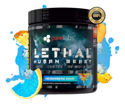 Lethal Human Beast Painlabs Pre Workout 300grs Testo Booster