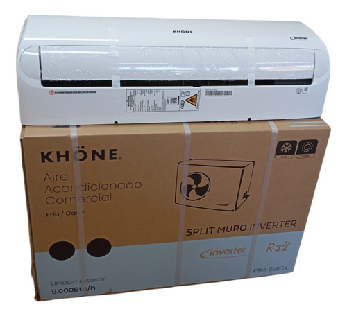 Aire Acondicionado Khone Con Instalación 9000btu Inverter Color Blanco