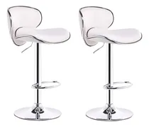 Comprar Banquetas Taburetes X2 Desayunador Sillas Altas Regulable Color Blanco