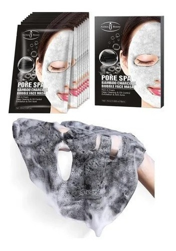 Imagen 1 de 3 de Mascarilla Facial De Burbujas Carbon Y Bamboo Pack 10 Unid