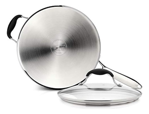 Avacraft 18/10 Tri-ply Steel Saute Pan With Tapa, Stay Cool