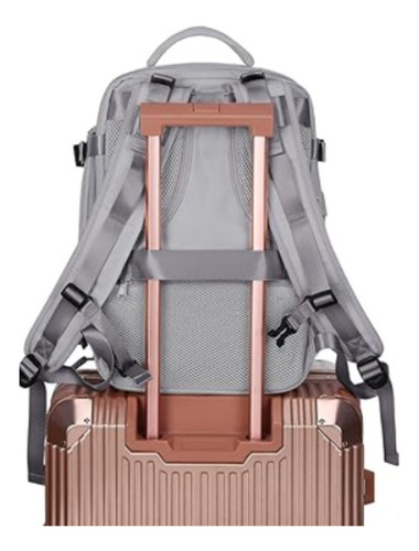 Mochila Urbana Impermeable Cabina Avion Equipaje Carry On Mochila Viajera Viral Usb Unisex Color Gris