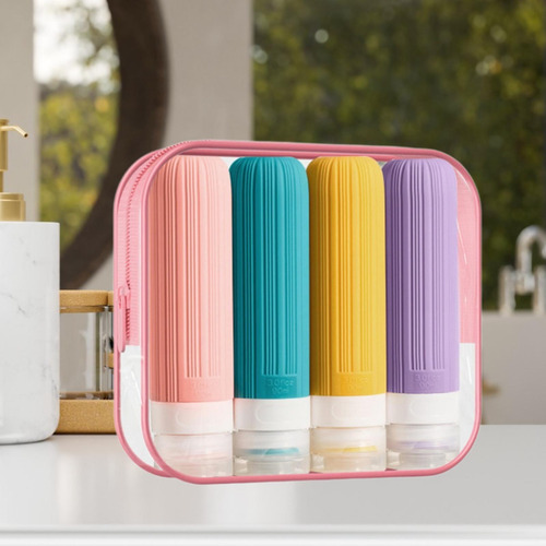 Set De Botellas De Viaje De 4 Piezas Con Neceser, A
