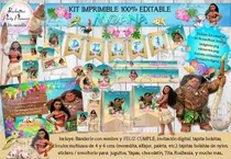 Comprar Kit Imprimible Candy Bar Moana 100% Editable