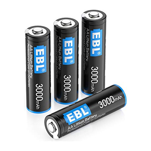 4 Pack 3000mah 1 5v Lithium Aa Baterías De Alto Rendim...