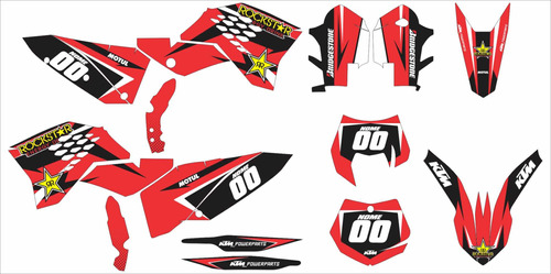 Adesivo Moto Cross Trilha Ktm Exc F 08-11 Rockstar Lm146