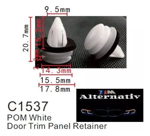 Clip C/anillo Panel Puerta Bmw E90 E82 X1,3,5,6 F30/20 5unid