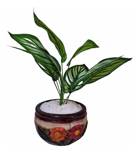 Hermoso Arreglo Floral Con Maceta/ Planta Artificial 35 Cm