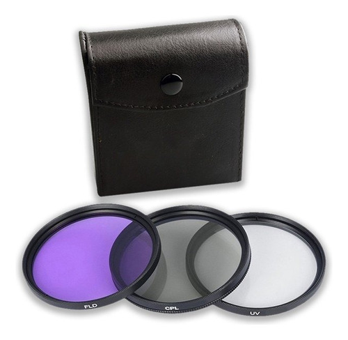 Set 3 Filtros Lente Camara 58 Mm Uv, Cpl, Fld