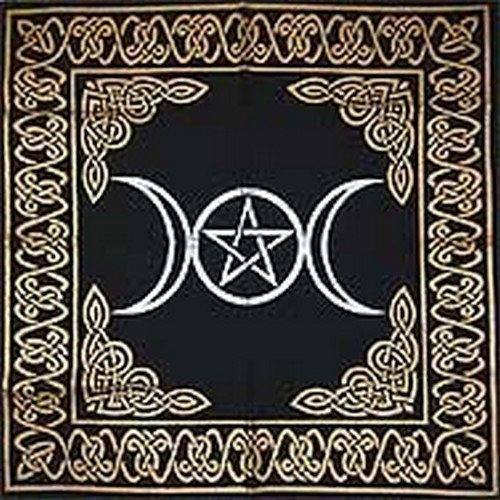 Altar Tarot Cloth: Triple Goddess With Pentagram - 24  X 24