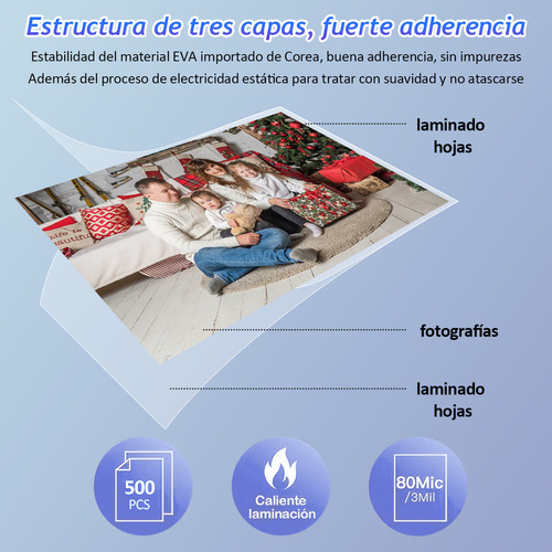 500pzs Micas Termicas Carta A4/5r/4r/3r/2r Laminadora