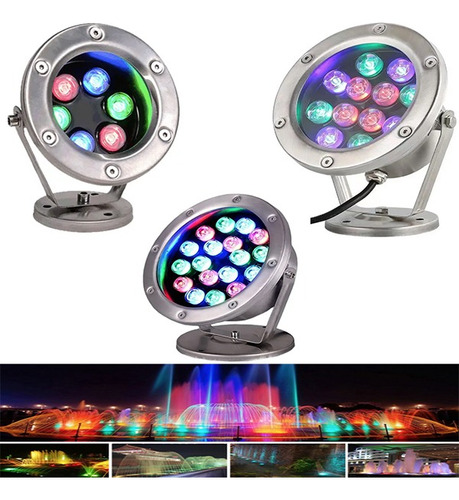 Lampara Led 6w 12w 18w Sumergible Rgb Multicolor Pileta Agua