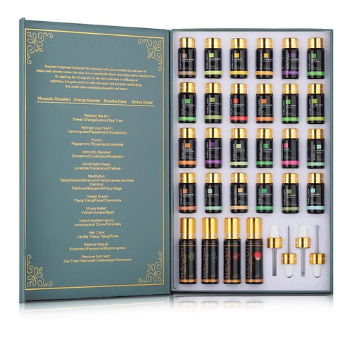 Imagem 1 de 7 de Kit 28 Frascos Óleo Essencial 100% Puro Natural Aromaterapia