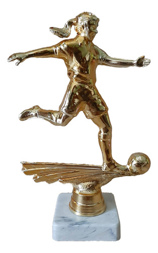 Trofeo Plástico Futbol Femenino Dorado Oro 14cm Souvenir