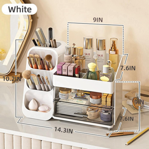 Exhibidor De Cosméticos Para Tus Esenciales De Belleza Blanc