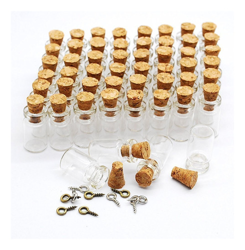 100pcs 0.5ml-extra Mini Tiny Frascos De Vidrio Transpar...