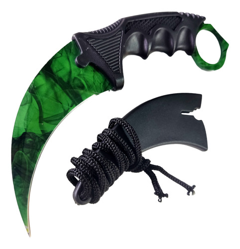 Cuchillo Kerambit Cs Go Funda Smoke Green Filo Karambit