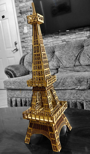 Torre Eiffel 60cm De Altura Mdf Rompecabezas 3d