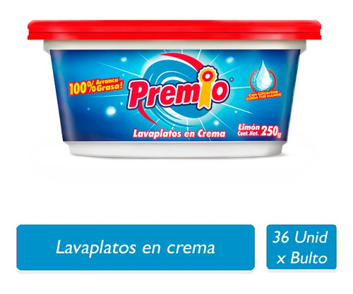 Lavaplatos En Crema Premio 250 Gr 36 Unid 