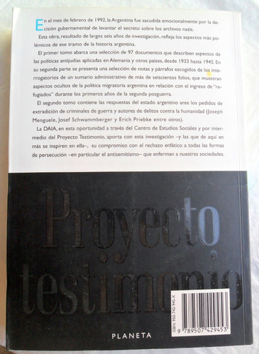 Proyecto Testimonio 1 Archivos Argentinos Era Nazi-fascista