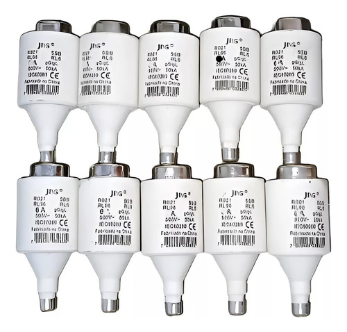 Kit 10 Und Fusível Diazed - Dz Dii - 6a - (50ka) - 500v