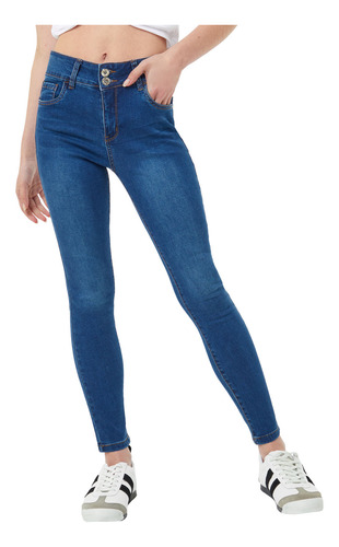 Jeans Super Skinny Roturas Azul Mujer Fashion's Park