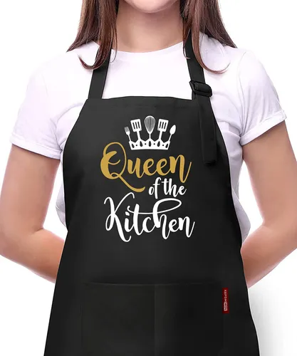 Xbpdmwin Delantales Divertidos Para Mujer, Bonitos Delantal. Color Cocina Queen