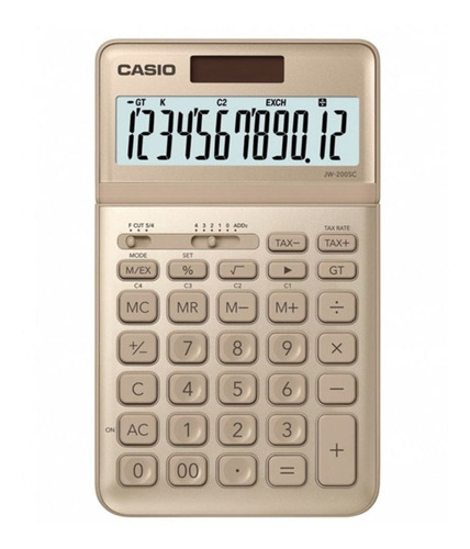 Calculadora Casio Escritorio Dorada Jw-200sc-gd