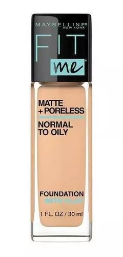 Base de maquillaje líquida Maybelline Fit Me Matte + Poreless- Base De Maquillaje  Maybelline Fit Me Matte + Poreless De 30ml tono 125 nude beige - 30mL 30g