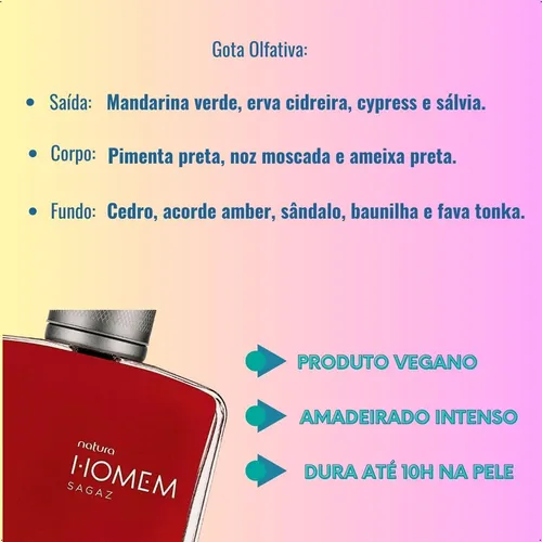 Natura Homem Sagaz Deo Col nia Perfume Masculino 100 Ml Frete gr tis