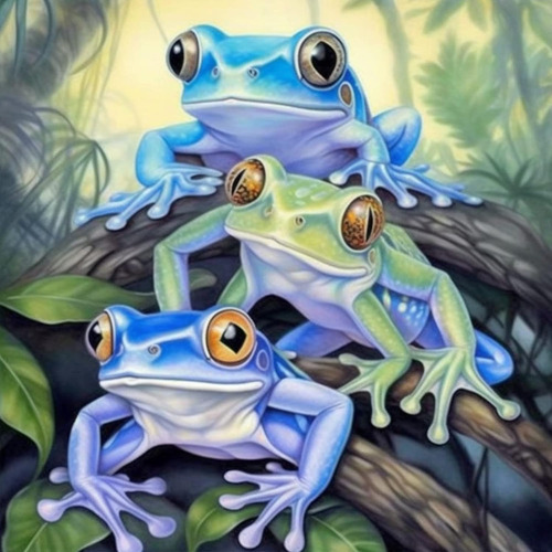 Skryuie 5d Diamond Painting Tricolor Frog Full Drill By Numb