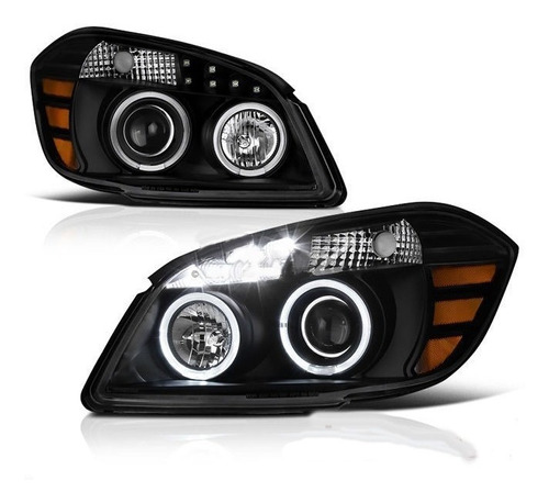 Faros Ojo Angel Led Smd Negros Pontiac G5 Cobalt 2005 2010 