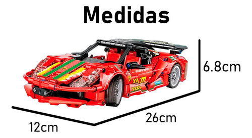 Bloques De Construcción Ferrari Bugatti Lamborghini 26 Cm Ferrari Rojo
