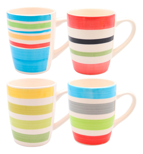 Set De Mugs De Rayas X4 On Off