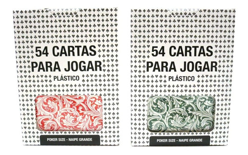 2 Baralho Copag 54 Cartas Poker Truco Naipe Grande Plástico