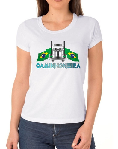 Camiseta Para Caminhoneira - Amo Caminhões