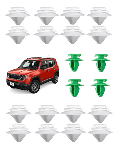 Kit 20 Presilha Moldura Paralama Dianteiro Jeep Renegade