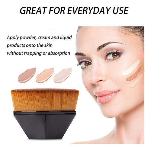Brocha Cepillo Ovalada Para Aplicar Maquillaje / Base Negra
