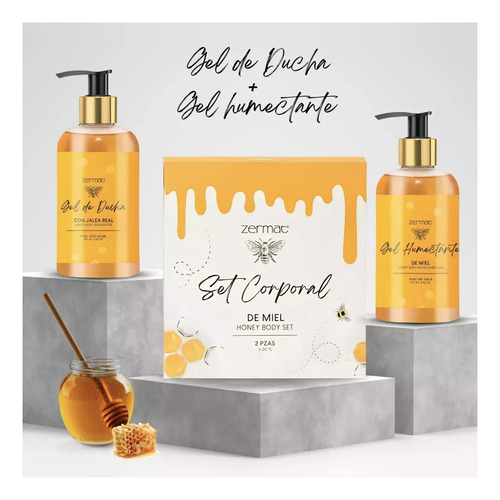 Set Corporal Gel Ducha Y Gel Humectante De Miel Zermat