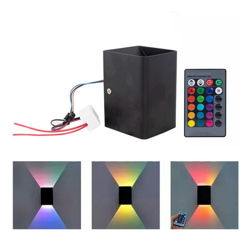 Aplique Pared Rgb Colres Luz Led 