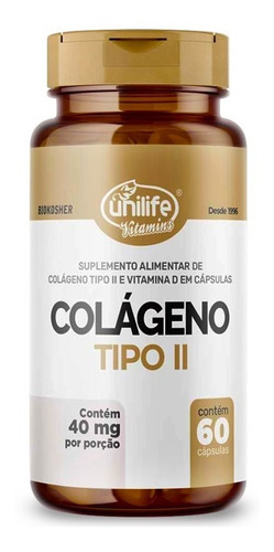 5 Suplemento Colágeno Tipo 2 C/ Vitamina D3 - 60caps Unilife