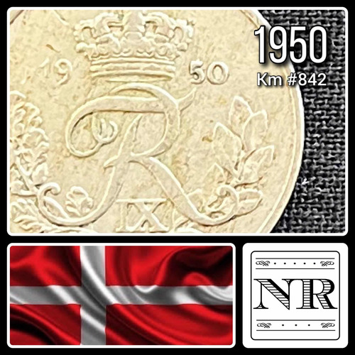 Dinamarca - 25 Ore - Año 1950 - Km #842 - Monograma Coronado