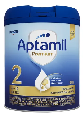 comprar Danone fórmula infantil em pó sem glúten aptamil premium 2 en lata kit de 3 de 800g de 6 a 12 meses