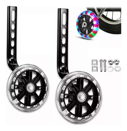 Llantas Entrenadoras Ciclismo Laterales R12-r20 Con Luz Led