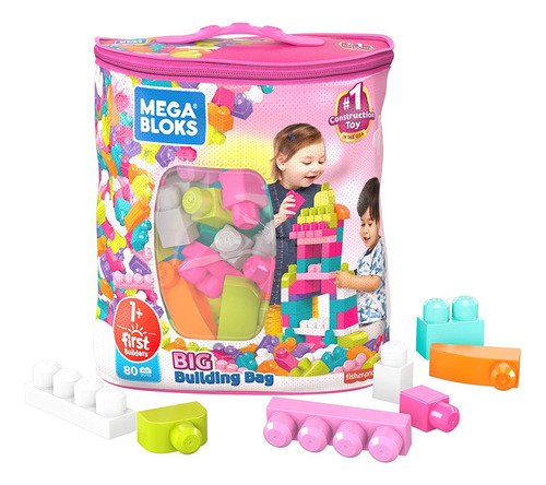 Mega Blocks 80 Piezas Rosado