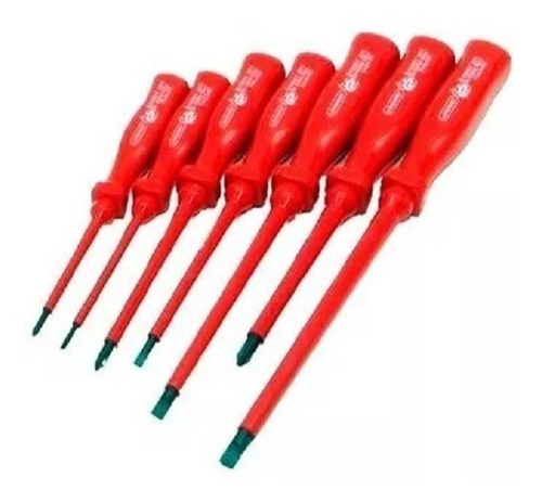 Imagen 2 de 6 de Set De 7 Destornilladores Aislados Proskit 8pk-8100e 1000v