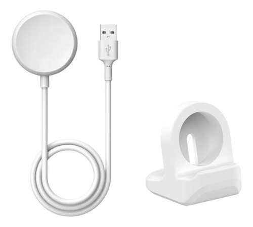 Cable de soporte y cargador compatible con Google Pixel Watch, color blanco